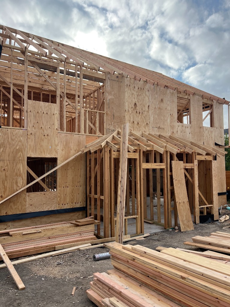 Home addition framing and sheathing by Unicus Construction